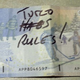 Image for article titled Chicago's Marty Turco Uses Bench Time To Place Bets With Fans, Write "Turco Rules!" On $5 Bills